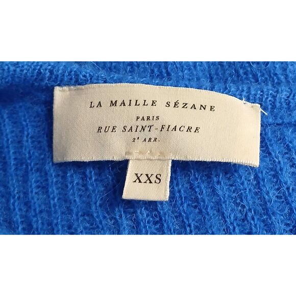 Sezane womens medium sweater kid mohair baby alpaca ocean sky blue - Picture 6 of 9